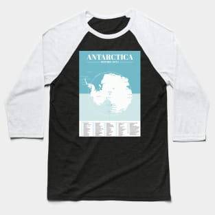 Antarctica Historic Site Map Poster Baseball T-Shirt